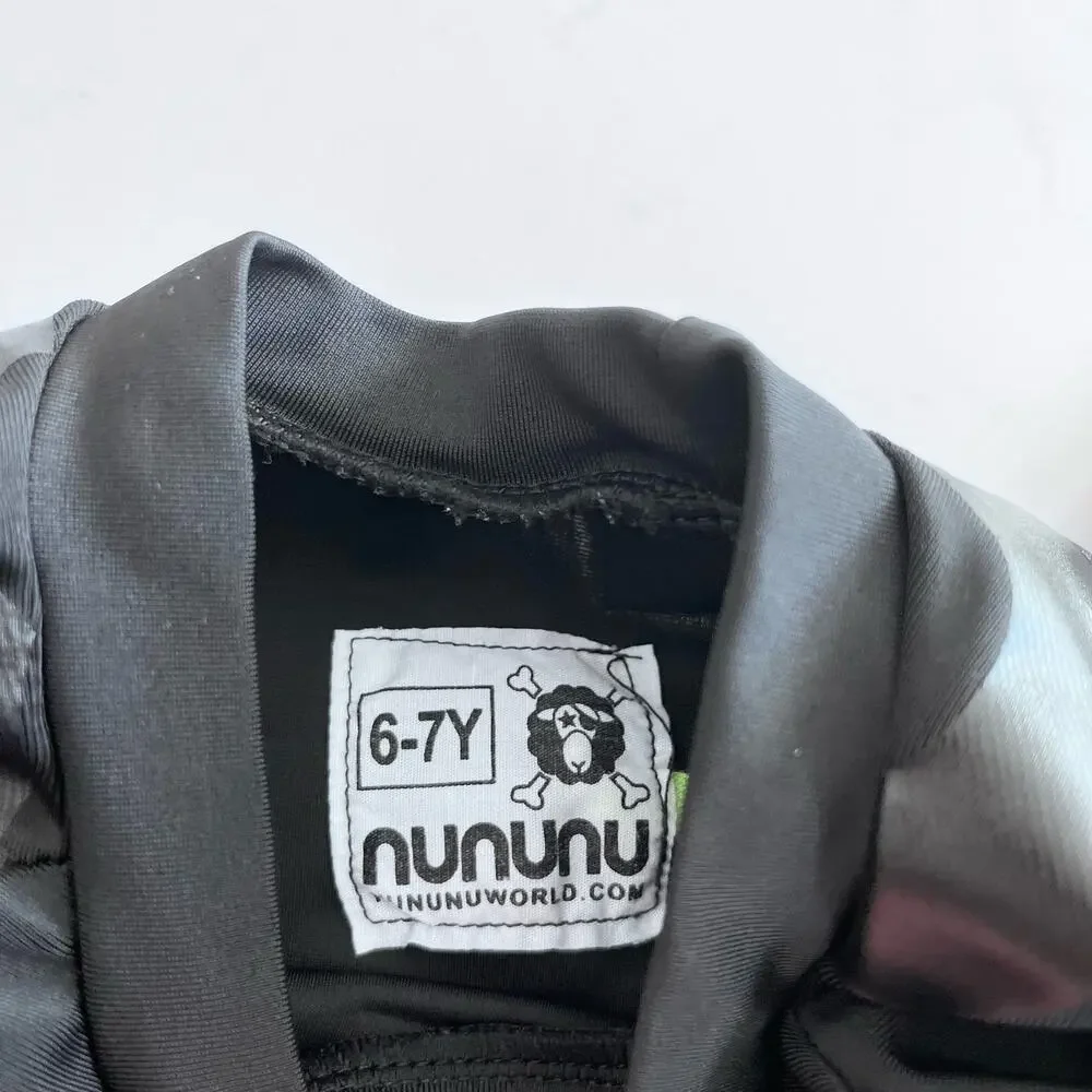 Nununu black unisex boy girl numbered rashguard size 6/7